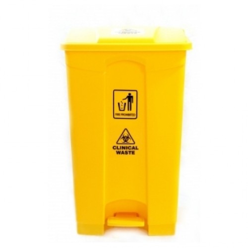 Yellow Plastic Clinical Waste 87L Bin WorkWear Experts